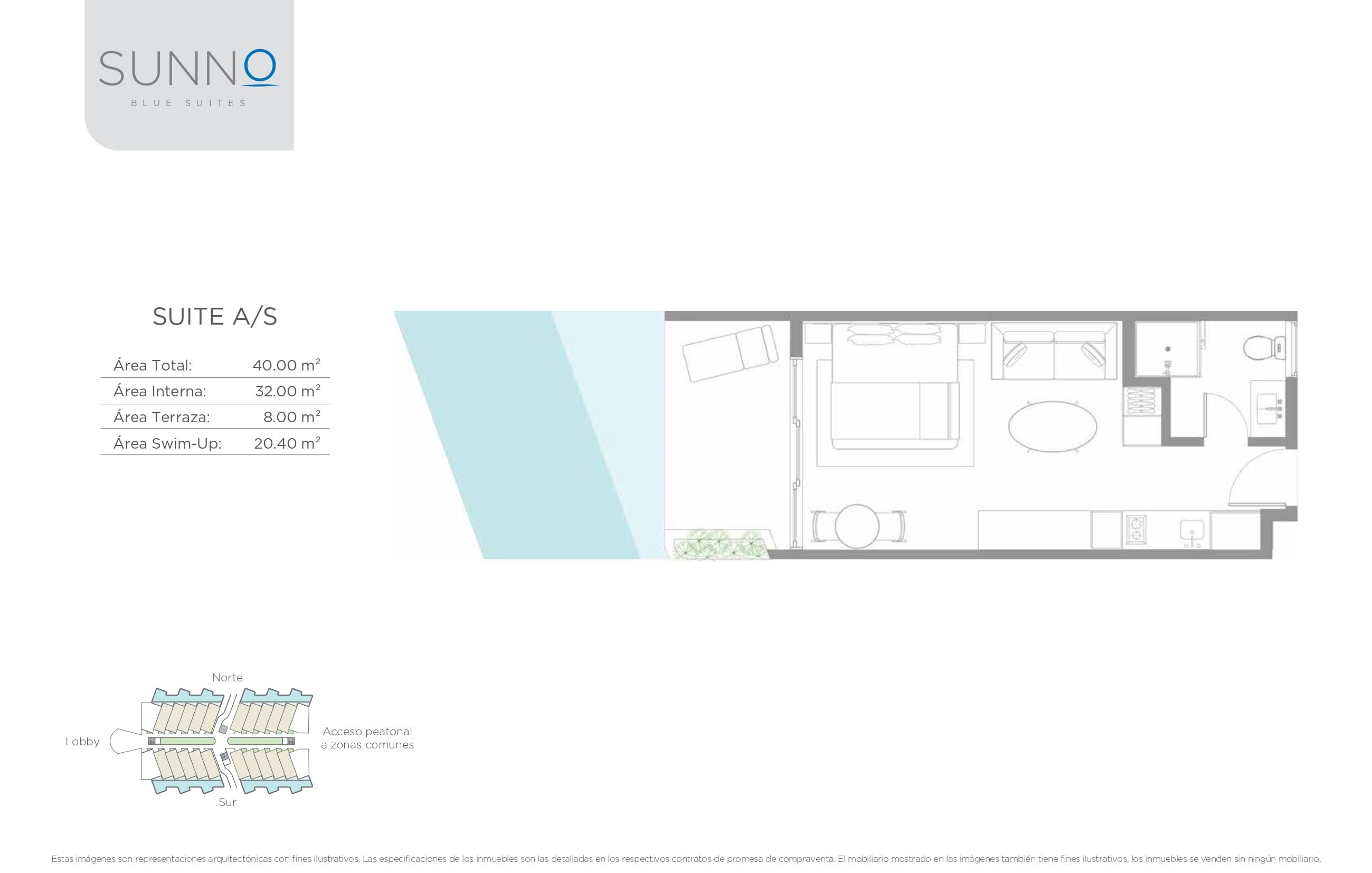 Proyectos Sobre Planos Sunno Blue Suites Suite en venta Bolívar Cartagena Cartagena 40 m2 Habitaciones 1 Baños 1 Garajes 0 Precio $444600000