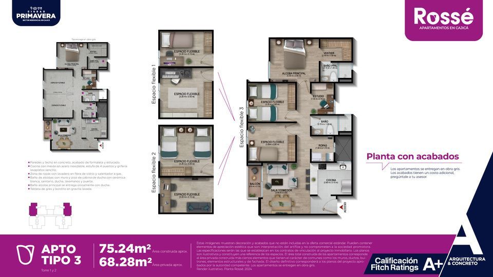 Proyectos en Construcción Rossé Apartamento en venta Cundinamarca Bogotá Otros 75 m2 Habitaciones 2 Baños 2 Garajes 1 Precio $391450259