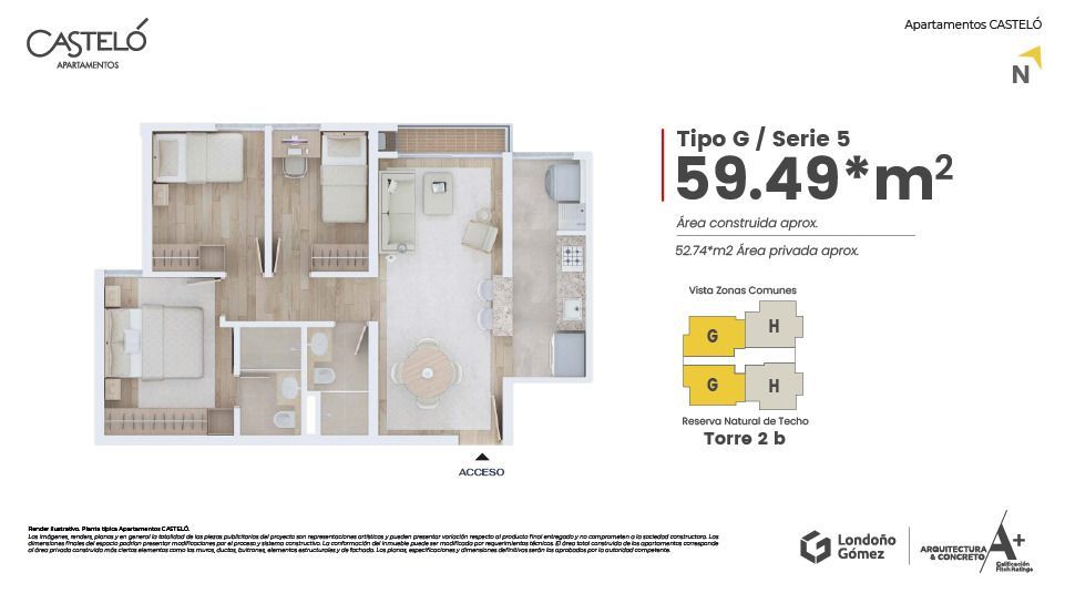 Proyectos Vivienda Nueva Casteló Natura Apartamento en venta Cundinamarca Bogotá Castilla 59 m2 Habitaciones 3 Baños 2 Garajes 1 Precio $391400173