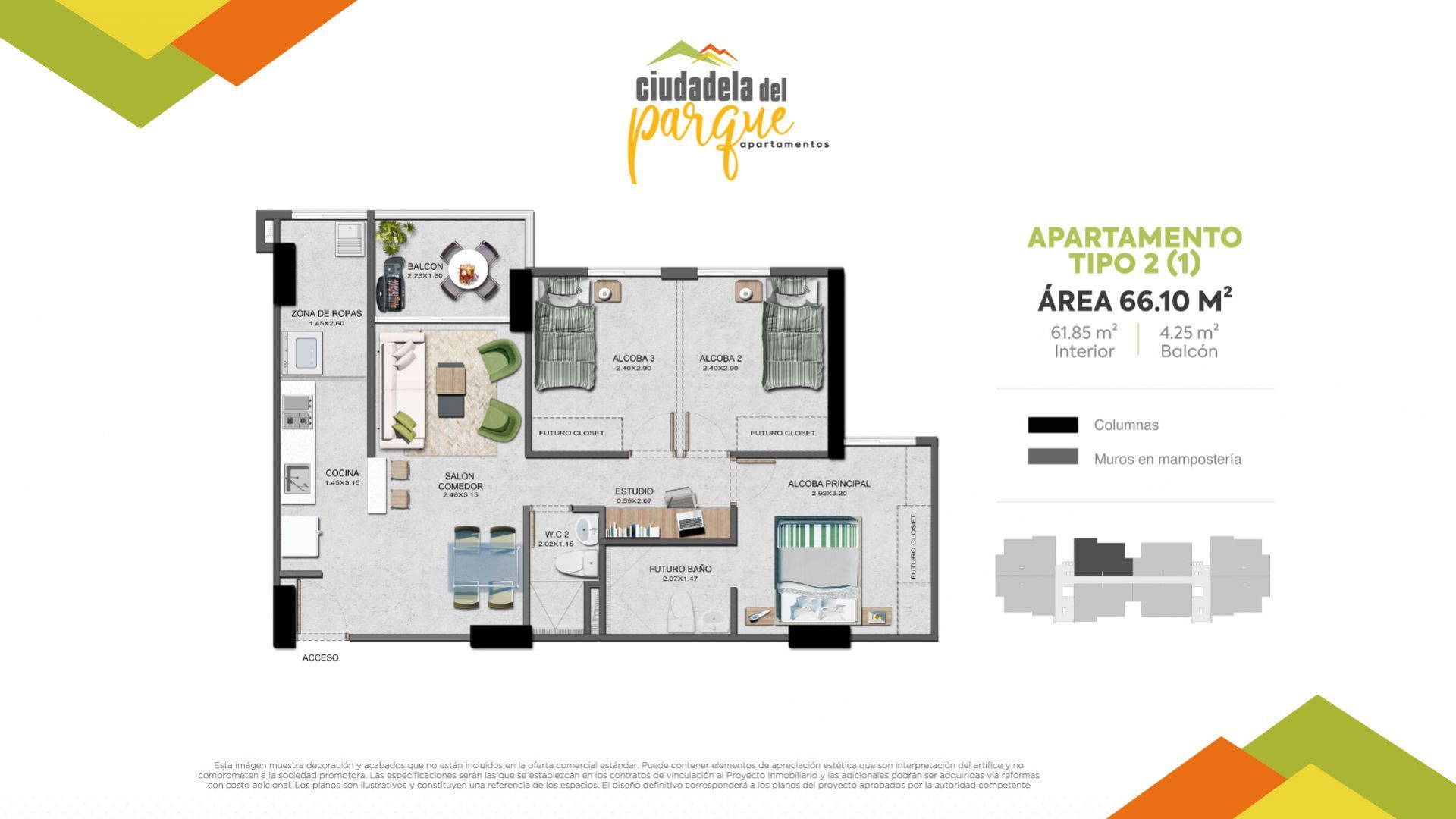 Proyectos Vivienda Nueva Ciudadela Del Parque Apartamento en venta Antioquia Medellín Otros 65 m2 Habitaciones 3 Baños 2 Garajes 1 Precio $427325000