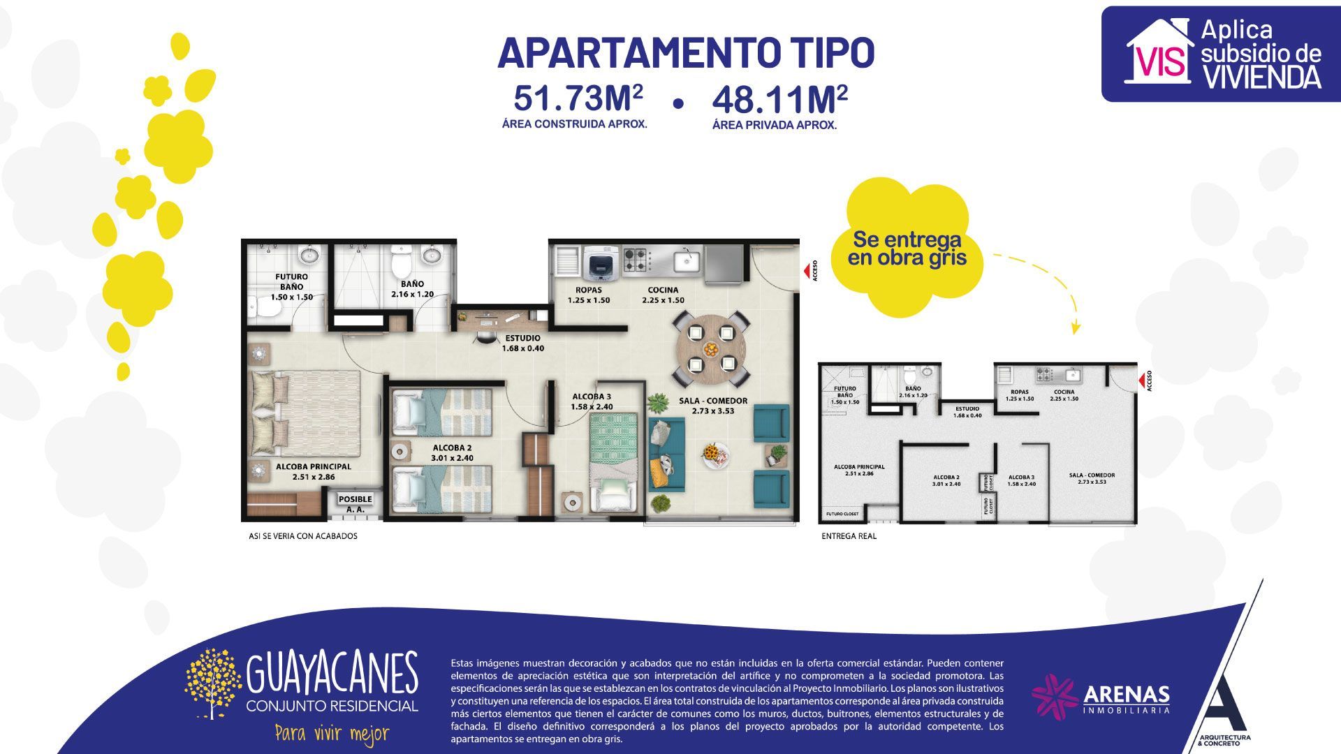 Proyectos Vivienda Nueva Guayacanes Apartamento en venta Atlántico Barranquilla Otros 51 m2 Habitaciones 3 Baños 1 Garajes 0 Precio $170820000