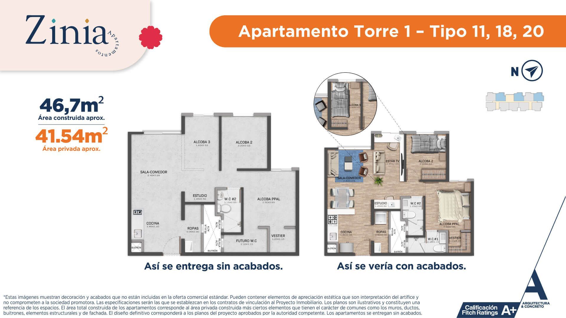 Proyectos Vivienda Nueva Zinia Apartamento en venta Antioquia Medellín Otros 46 m2 Habitaciones 2 Baños 2 Garajes 0 Precio $241100000