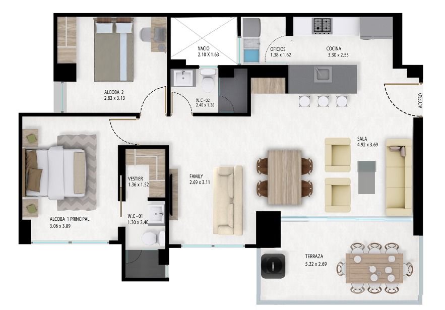  en undefined Undefined Undefined Undefined 86 m2 Habitaciones 2 Baños 2 Garajes 2 Precio $632125000