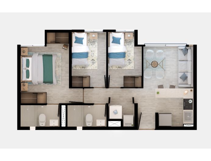 Proyectos Sobre Planos Ronda De Verano Apartamento en venta Cundinamarca Bogotá Islandia 46 m2 Habitaciones 2 Baños 2 Garajes 0 Precio $213525000