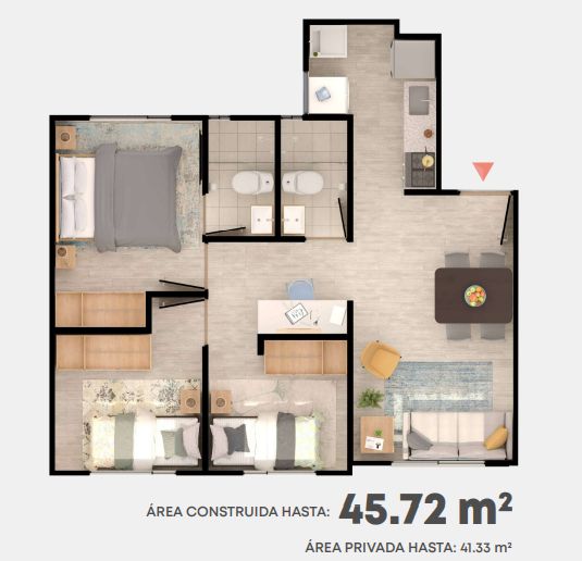 Proyectos Vivienda Nueva Reserva De Llano Grande Apartamento en venta Risaralda Pereira Pereira 45 m2 Habitaciones 3 Baños 2 Garajes 0 Precio $188614000