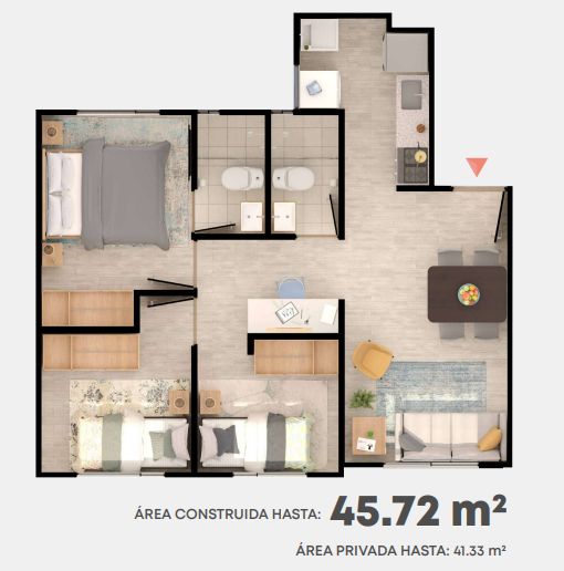 Proyectos Vivienda Nueva Ciudad Campestre Apartamento en venta Risaralda Pereira Pradera 45 m2 Habitaciones 3 Baños 2 Garajes 0 Precio $188614000