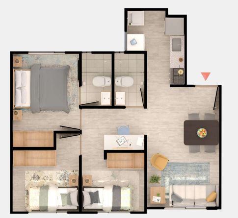 Proyectos Vivienda Nueva Bosques De Cuba 2 Apartamento en venta Risaralda Pereira Pereira 45 m2 Habitaciones 3 Baños 2 Garajes 0 Precio $203703000