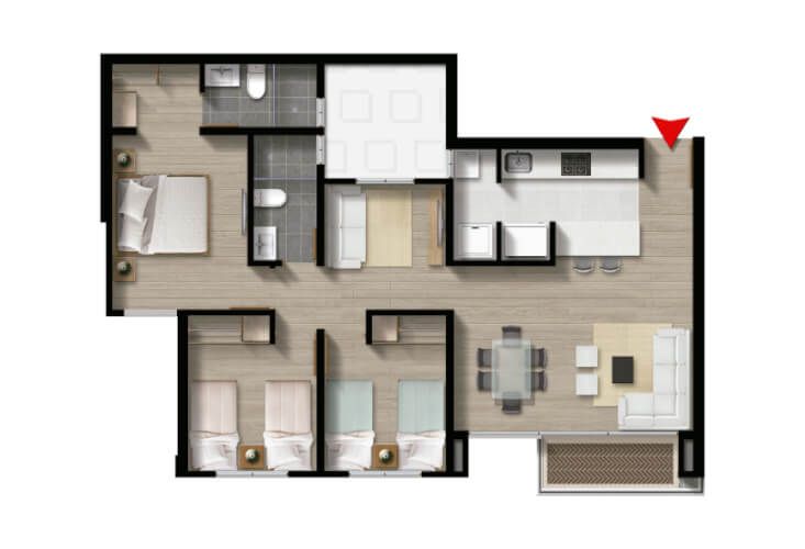 Vivienda No VIS Hacienda El Otoño - Orquídea Apartamento en venta Cundinamarca Bogotá Lagos De Torca-usaquén 73 m2 Habitaciones 3 Baños 2 Garajes 1 Precio $706000000