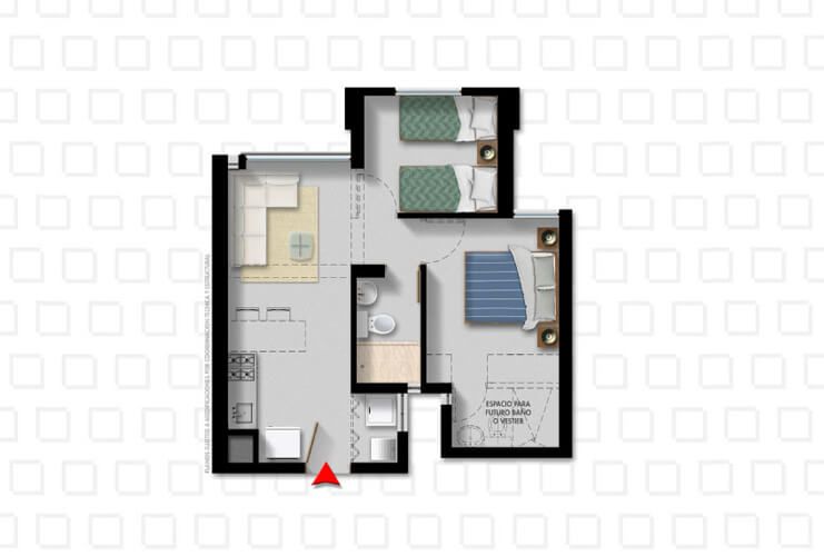 en undefined Undefined Undefined Undefined 35 m2 Habitaciones 2 Baños 1 Precio $268000000