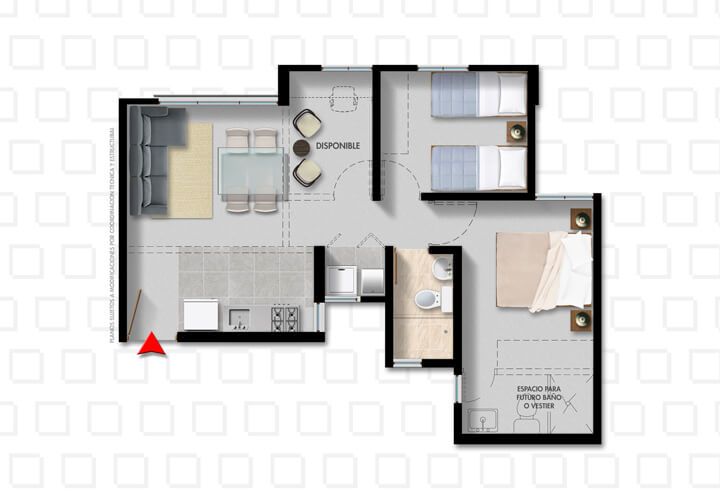 Proyectos Vivienda Nueva Ciudadela Del Portal 'senderos Del Portal' Apartamento en venta Cundinamarca Bogotá Otros 45 m2 Habitaciones 2 Baños 1 Garajes 0 Precio $204000000