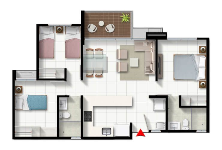 Proyectos Vivienda Nueva Las Palmas - Barú Apartamento en venta Cundinamarca Girardot Otros 72 m2 Habitaciones 3 Baños 2 Garajes 0 Precio $356500000