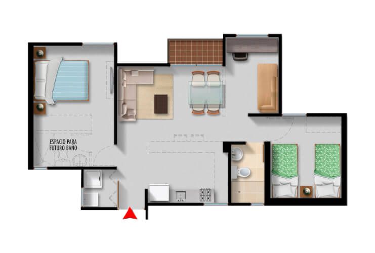 Proyectos Vivienda Nueva Llanoalto 3 Apartamento en venta Meta Villavicencio Otros 56 m2 Habitaciones 2 Baños 1 Garajes 0 Precio $175500000