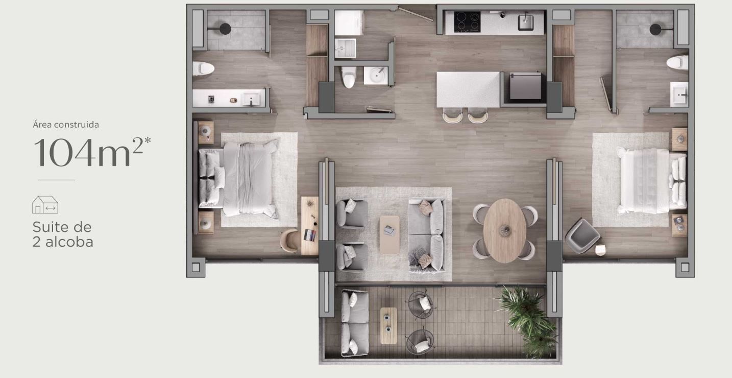 Vivienda No VIS Serenity Seniors Club Apartamento en venta Antioquia Rionegro Llano Grande 104 m2 Habitaciones 2 Baños 2 Garajes 1 Precio $1593820000