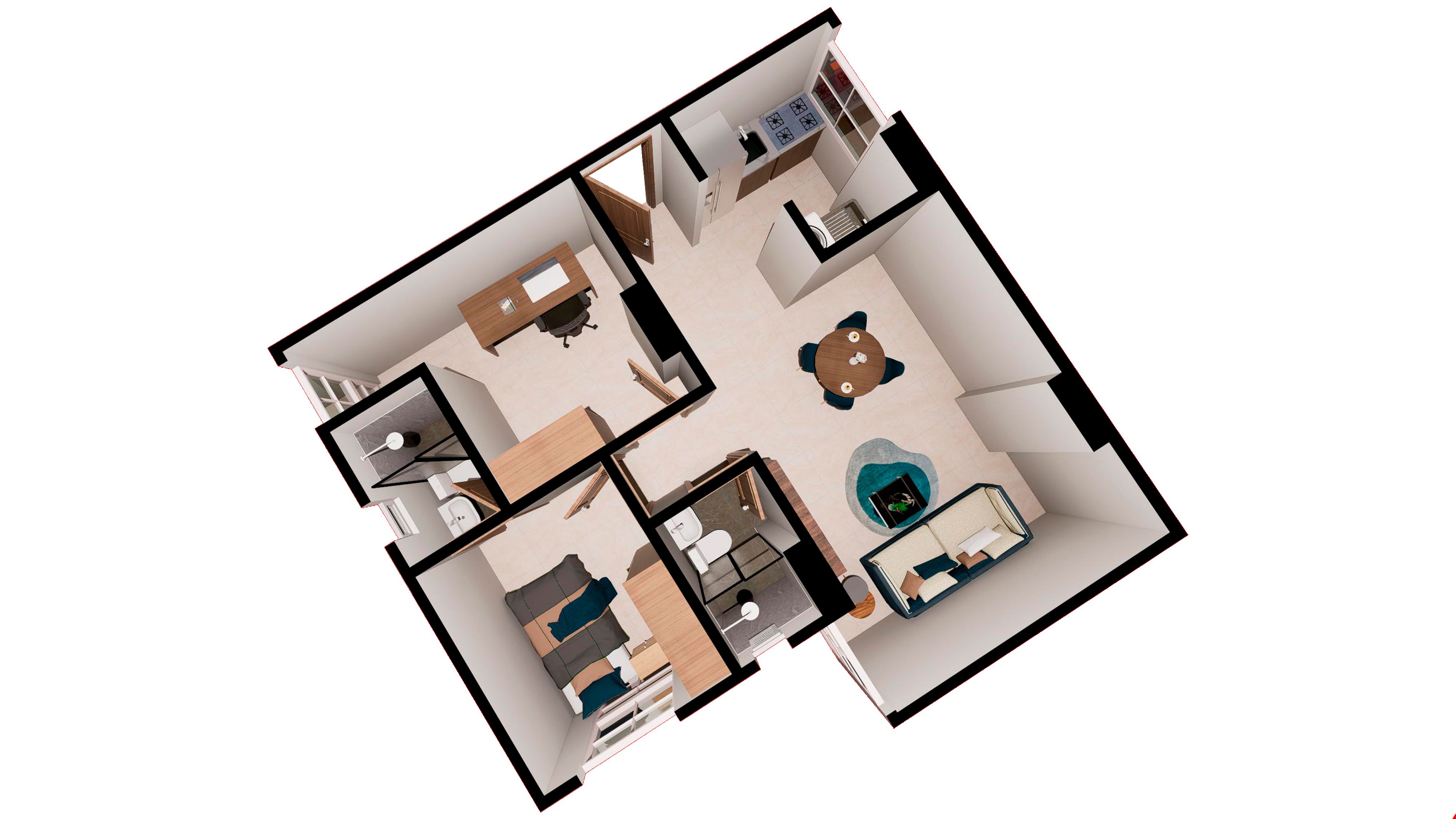 Proyectos Vivienda Nueva Torre Montana Apartamento en venta Santander Piedecuesta Hoyo Grande 46 m2 Habitaciones 1 Baños 2 Garajes 0 Precio $186250000