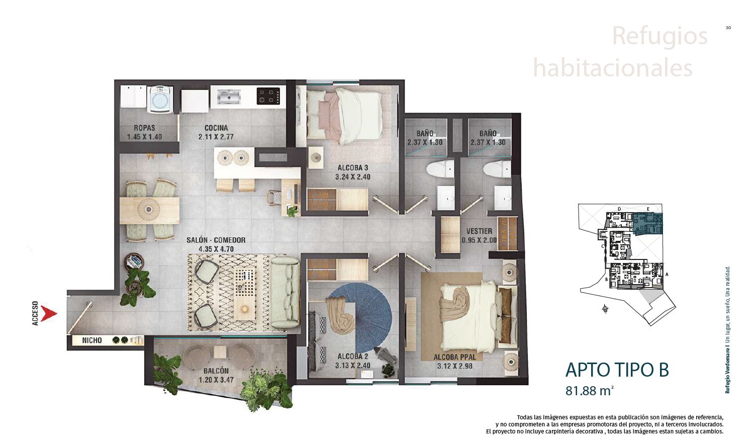 Proyectos en Construcción Refugio Verdemare Apartamento en venta Cundinamarca Villeta San Rafael 81 m2 Habitaciones 3 Baños 3 Garajes 1 Precio $420024000