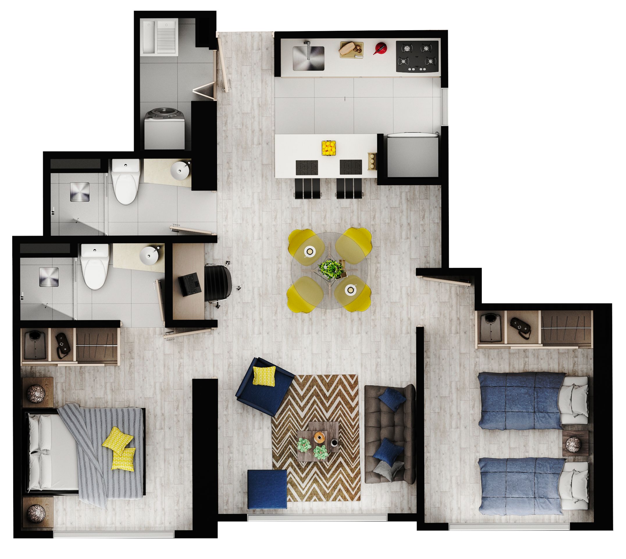 Proyectos Entrega Inmediata Estoril 100 Apartamento en venta Cundinamarca Bogotá Pasadena 57 m2 Habitaciones 2 Baños 2 Garajes 1 Precio $580033800