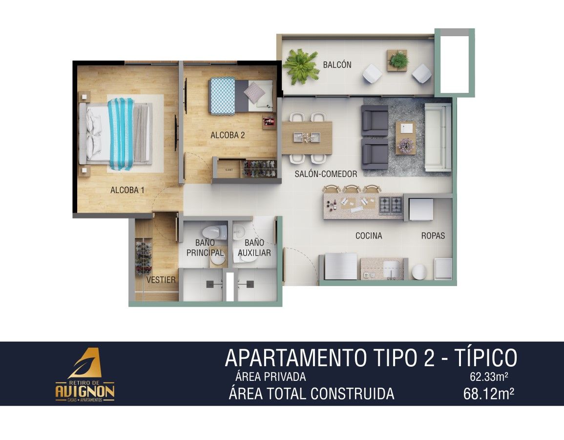 en undefined Undefined Undefined Undefined 68 m2 Habitaciones 2 Baños 2 Garajes 1 Precio $636921203