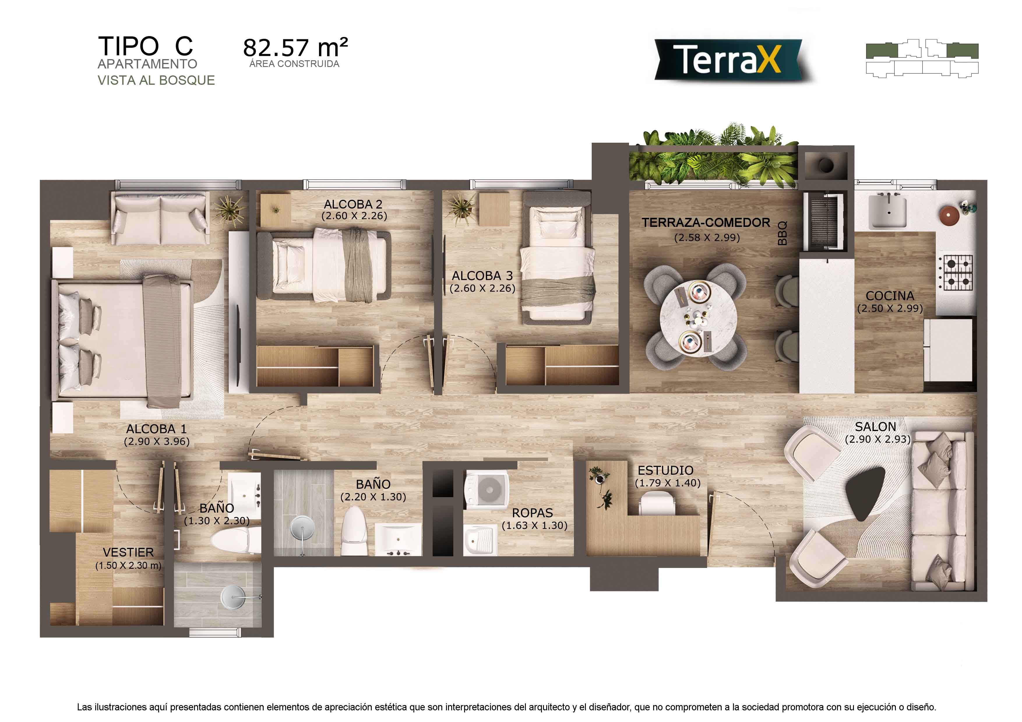 Vivienda No VIS Bosques De La Fontana Apartamento en venta Antioquia Rionegro Rionegro 0 m2 Habitaciones 3 Baños 2 Garajes 1 Precio $734439307
