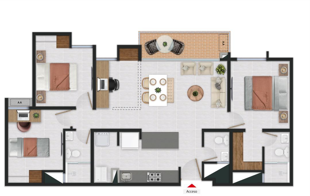 Proyectos Vivienda Nueva Costa Azul Club De Playa Apartamento en venta Atlántico Barranquilla Villa Campestre 85 m2 Habitaciones 3 Baños 3 Garajes 1 Precio $425000000