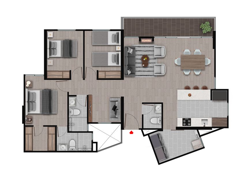 Proyectos en Construcción Calera Gardens Apartamento en venta Cundinamarca La Calera La Calera 102 m2 Habitaciones 3 Baños 3 Garajes 2 Precio $583520000