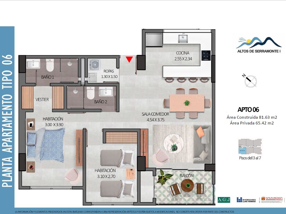 Proyectos Vivienda Nueva Altos De Serramonte I Apartamento en venta Meta Villavicencio Cr Serramonte Et Iv 81 m2 Habitaciones 2 Baños 2 Garajes 1 Precio $476000000